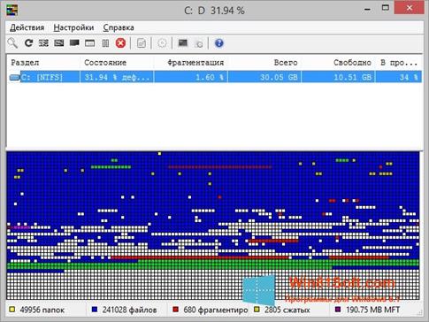 Скриншот программы UltraDefrag для Windows 8.1