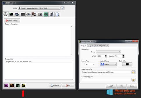 Скриншот программы Dxtory для Windows 8.1