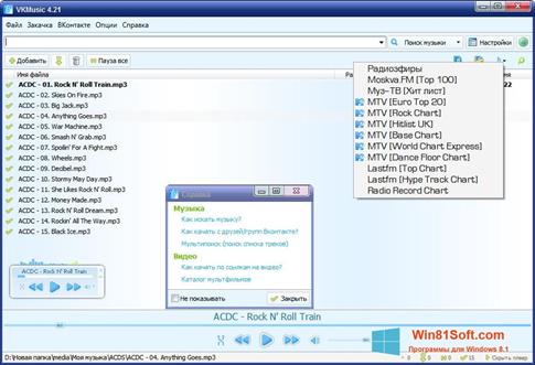 Скриншот программы VKMusic для Windows 8.1