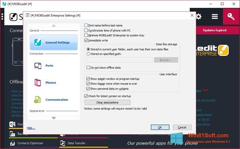 Скриншот программы MOBILedit! для Windows 8.1