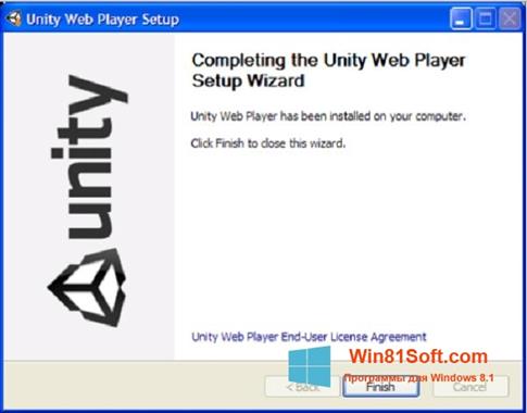 Скриншот программы Unity Web Player для Windows 8.1