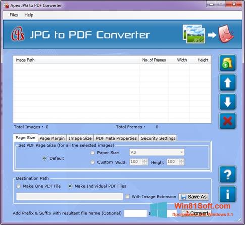 Скриншот программы JPG to PDF Converter для Windows 8.1
