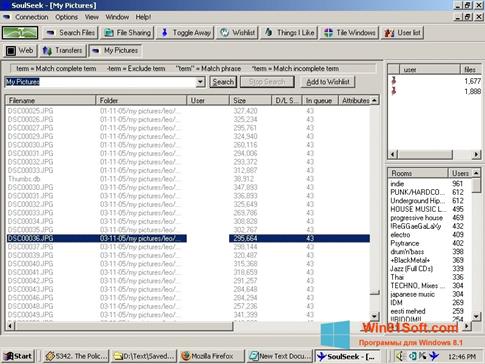 Скриншот программы Soulseek для Windows 8.1