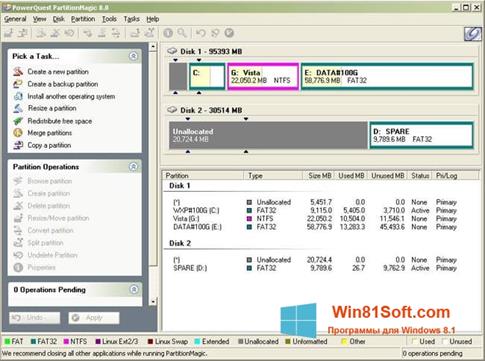 Скриншот программы Partition Magic для Windows 8.1