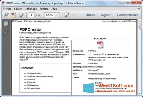 Скриншот программы PDFCreator для Windows 8.1