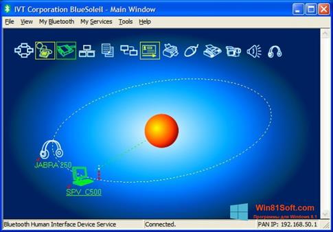Скриншот программы BlueSoleil для Windows 8.1