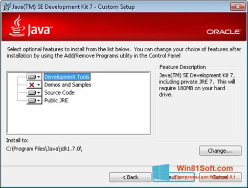 Скриншот программы Java SE Development Kit для Windows 8.1