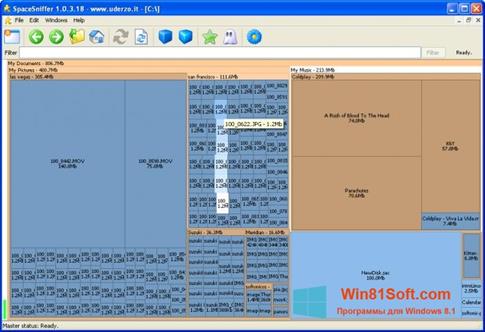 Скриншот программы SpaceSniffer для Windows 8.1