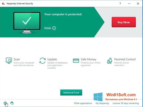 Скриншот программы Kaspersky Internet Security для Windows 8.1