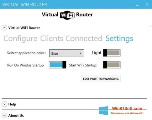 Скриншот программы Virtual WiFi Router для Windows 8.1