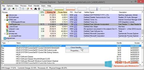 Скриншот программы Process Explorer для Windows 8.1