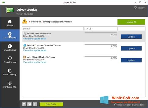 Скриншот программы Driver Genius для Windows 8.1