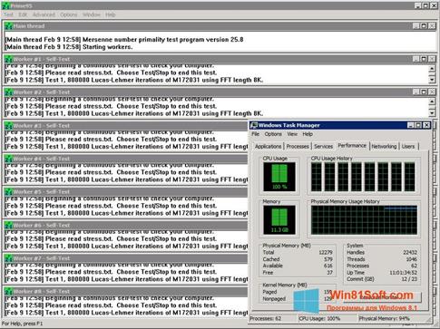 Скриншот программы CPU Stress Test для Windows 8.1