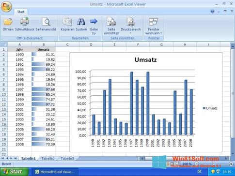 Скриншот программы Excel Viewer для Windows 8.1