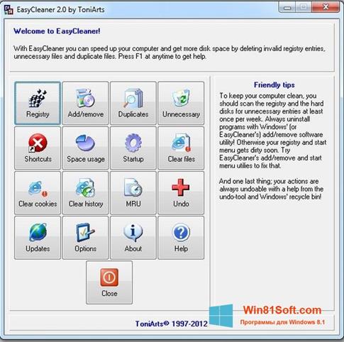 Скриншот программы EasyCleaner для Windows 8.1
