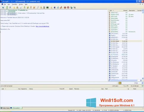 Скриншот программы StrongDC++ для Windows 8.1