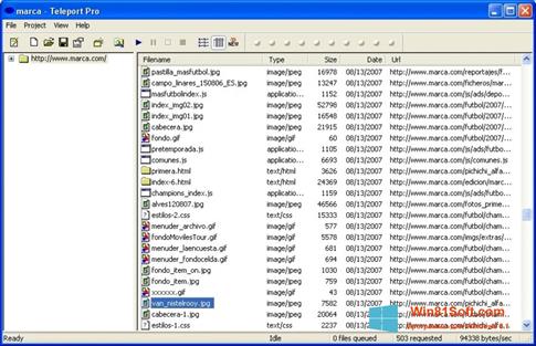 Скриншот программы Teleport Pro для Windows 8.1