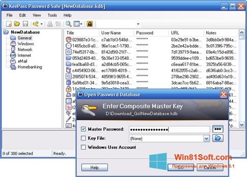 Скриншот программы KeePass для Windows 8.1