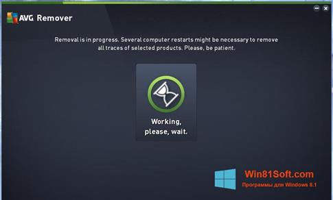 Скриншот программы AVG Remover для Windows 8.1