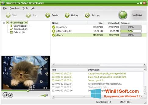 Скриншот программы Free Video Catcher для Windows 8.1