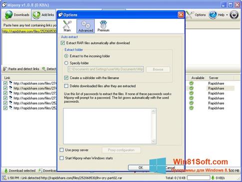 Скриншот программы Mipony для Windows 8.1