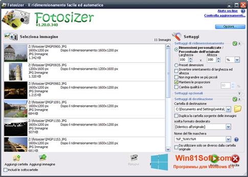 Скриншот программы Fotosizer для Windows 8.1