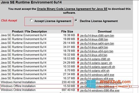 Скриншот программы Java Runtime Environment для Windows 8.1