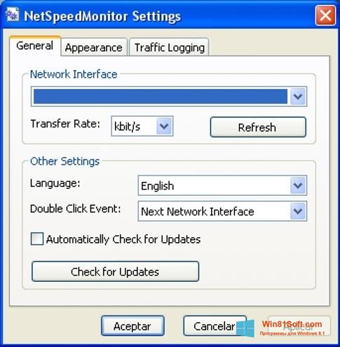 Скриншот программы NetSpeedMonitor для Windows 8.1