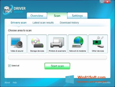 Скриншот программы Carambis Driver Updater для Windows 8.1